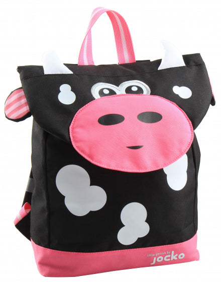 schooltas Koe junior 7,5 liter polyester roze/zwart