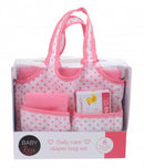 Baby Rose poppen luiertas met accessoires 6-delig wit/roze