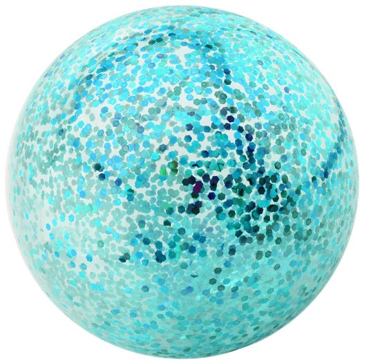 bal opblaasbaar glitters 85 cm blauw