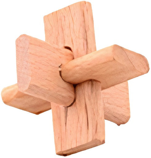 breinbreker puzzel J 4,5 cm hout bruin