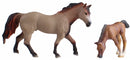 Country Life paard en veulen bruin 14 cm