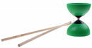 diabolo met houten stokken 13 x 10 cm groen