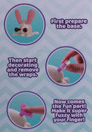 DIY-dier Fuzzy Fun junior 8 x 11 cm pluche paars/wit