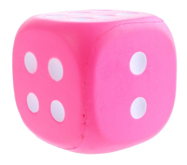Dobbelsteen EVA foam 12 cm roze
