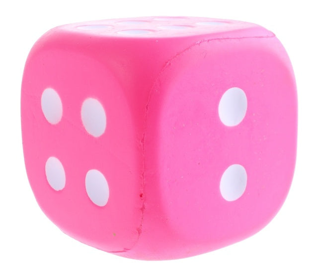 Dobbelsteen EVA foam 12 cm roze