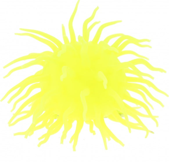 fluffy bal met licht junior 120 mm siliconen geel