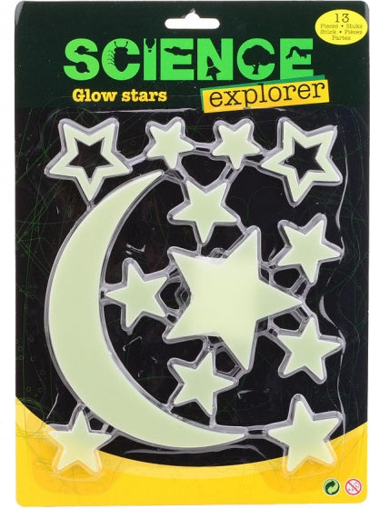 glow in the dark sterren en maan 13-delig