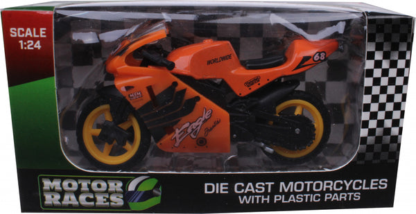 motor Super Bike 68 junior 1:24 die-cast oranje/geel