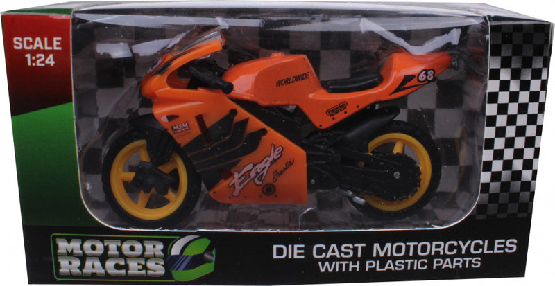 motor Super Bike 68 junior 1:24 die-cast oranje/geel