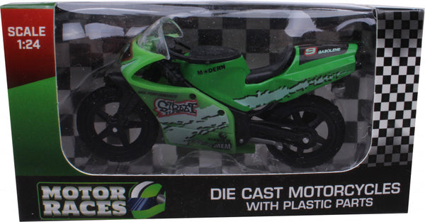 motor Super Bike 9 junior 1:24 die-cast groen/zwart