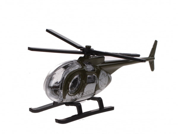 schaalmodel helikopter 1:64 groen 8 cm