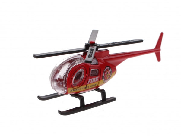schaalmodel helikopter 1:64 rood 8 cm
