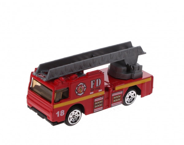 schaalmodel ladderwagen 1:64 rood 7 cm