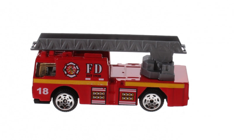 schaalmodel ladderwagen 1:64 rood 7 cm