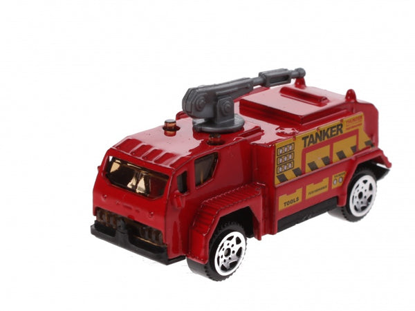 schaalmodel spuitwagen 1:64 rood 7 cm
