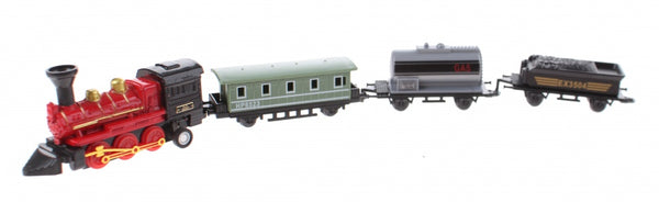 speelgoedtrein met drie wagons 7,5 cm rood