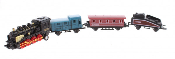 speelgoedtrein met drie wagons 7 cm zwart