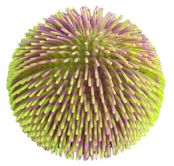 stressbal Fluffy junior 23 cm rubber groen/paars
