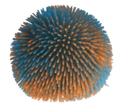 stressbal Fluffy junior 23 cm rubber oranje/blauw