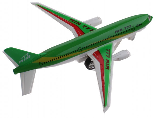 vliegtuig met licht en geluid pull-back 18 cm groen