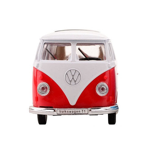 Volkswagen Bus T1 1:38 die-cast pull back rood