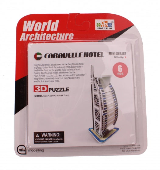 3D-Puzzel Caravelle Hotel klein 6-delig wit