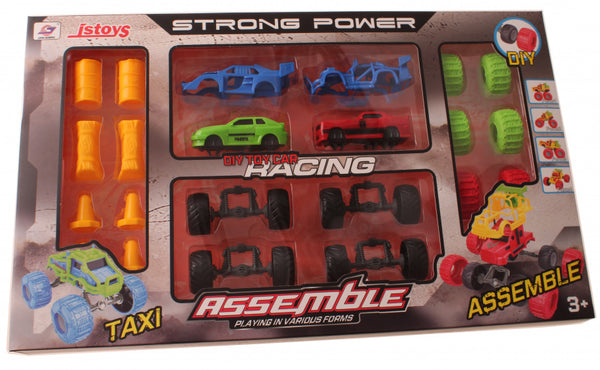 autobouwset Assemble jongens groen/rood 24-delig accessoires