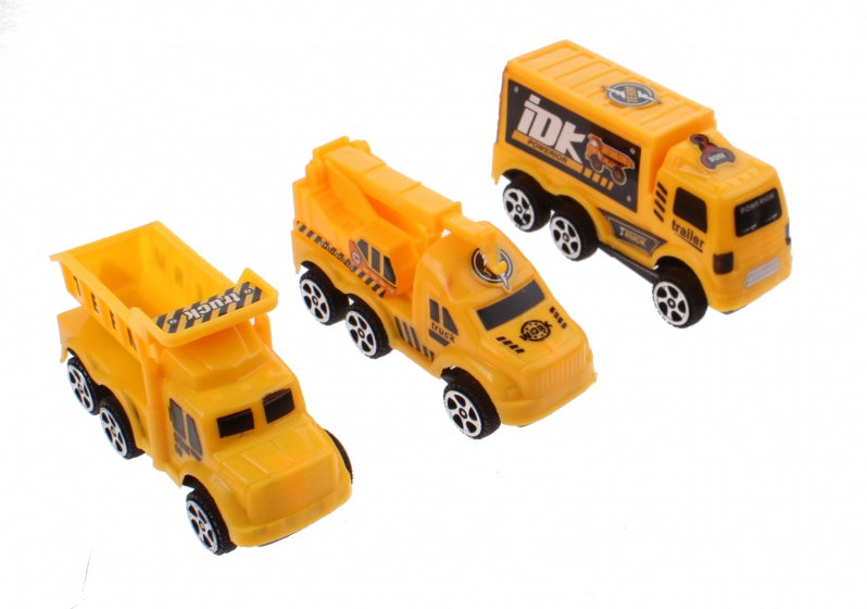 auto's bouw/politie/leger/brandweer 12-delig 8 cm