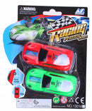 auto's Racing Running Down 7,5 cm rood/groen 2 stuks