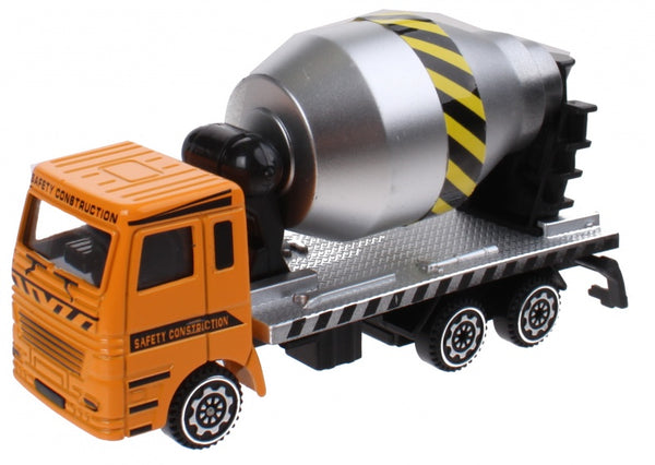 cementwagen die-cast 11 cm oranje/zilver