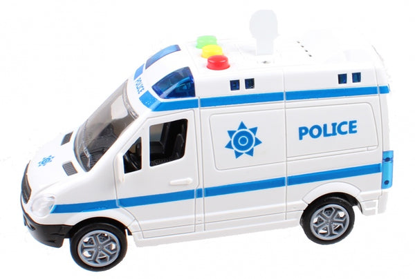City Intertial politiewagen 14 cm wit/blauw