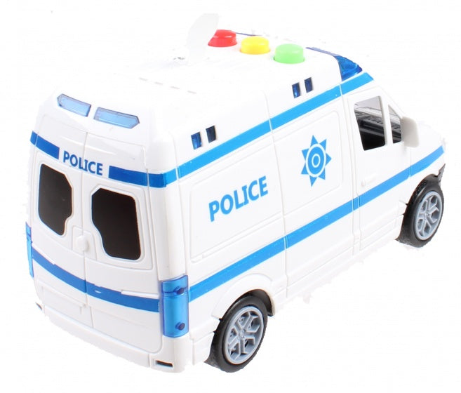 City Intertial politiewagen 14 cm wit/blauw