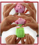 flipdiertje junior 5 cm rubber roze/geel