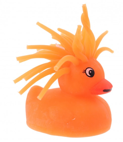fluffy eend met licht 5 cm oranje