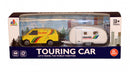 jeep Touringcar junior 15 cm die-cast geel/wit 2-delig