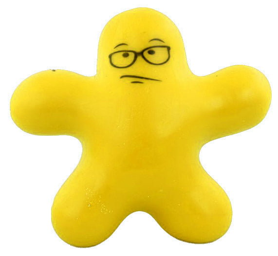 kneedfiguur Stress It junior 10 x 3 cm geel