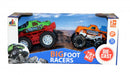 monstertruck Bigfoot 7 cm die-cast groen/oranje 2 stuks