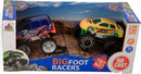 monstertruck Bigfoot 7 cm die-cast blauw/geel 2 stuks