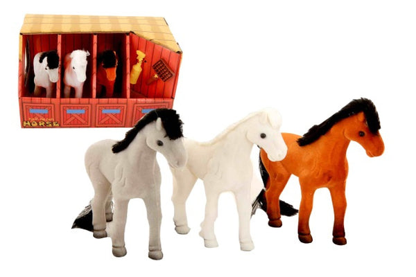 paardenstal junior 19 x 11 cm grijs/wit/bruin 6-delig