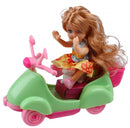 pop Patty met scooter 12 cm meisjes groen 3-delig