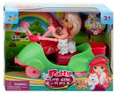 pop Patty met scooter 12 cm meisjes groen 3-delig
