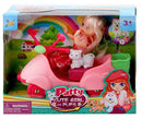 pop Patty met scooter 12 cm meisjes roze 3-delig