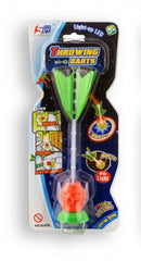 raket met zuignap en lichteffect 21 cm groen