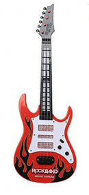 rockband gitaar met licht en geluid 52 cm rood/zwart