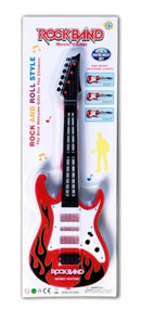 rockband gitaar met licht en geluid 52 cm rood/zwart