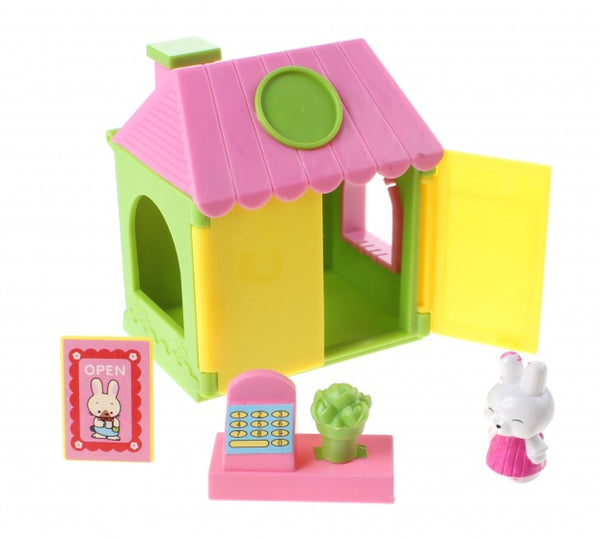 speelhuisje Minishop 7 cm meisjes groen/geel 5-delig