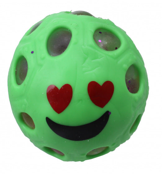stressbal emoji hartje junior 6 cm rubber groen