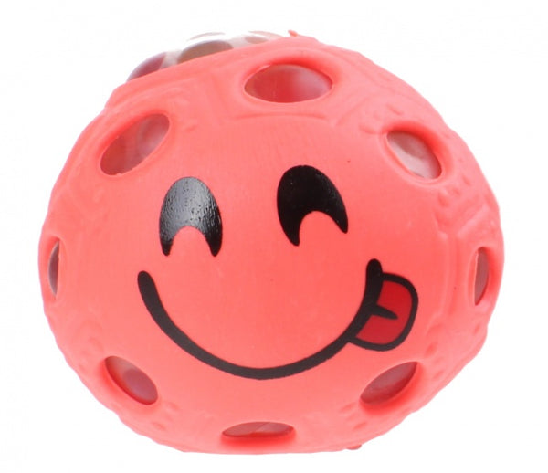 stressbal emoji junior 6 cm roze rubber