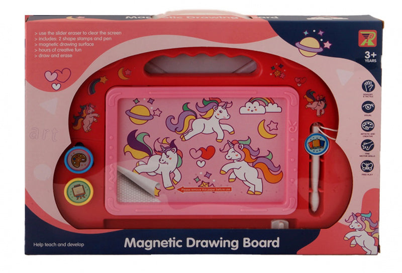 tekenbord magnetisch 40 x 28 cm rood/roze