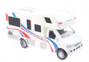 Touring Car camper 12,5 cm diecast wit/blauw/rood